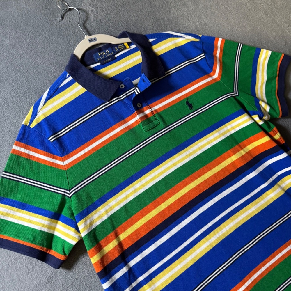 Polo Ralph Lauren Mens XL Classic Fit Striped Short Sleeve Polo Multi Color